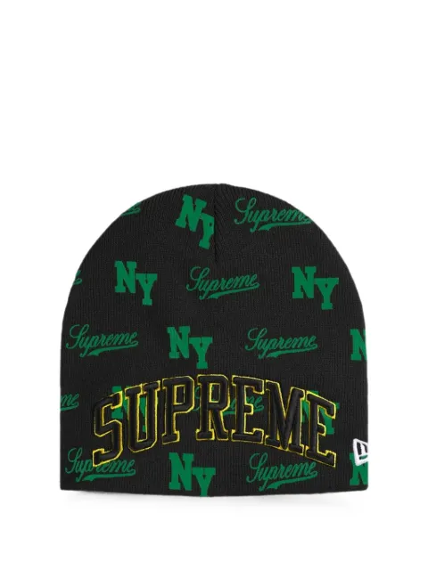 Supreme x New Era monogram-pattern beanie hat