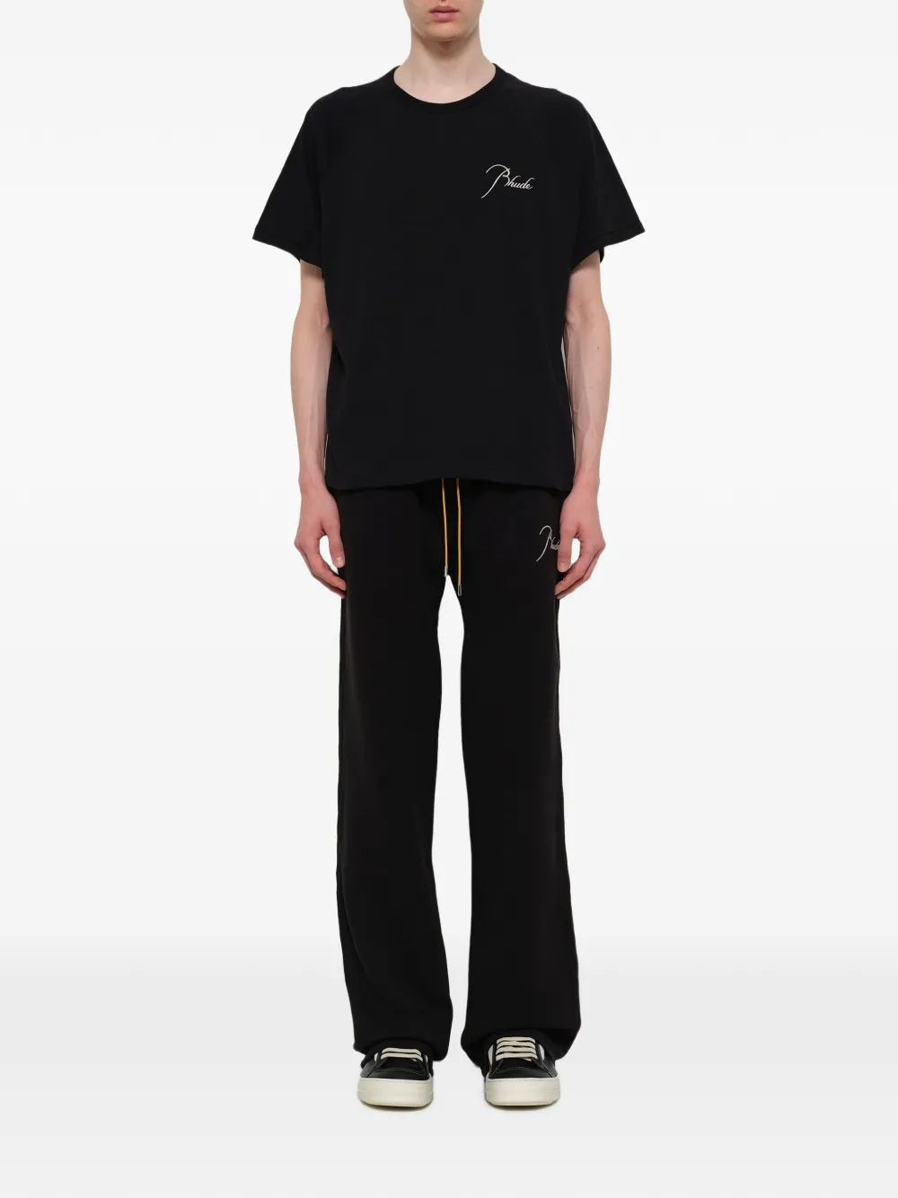 RHUDE Classique raglan T-shirt met logo-detail Zwart