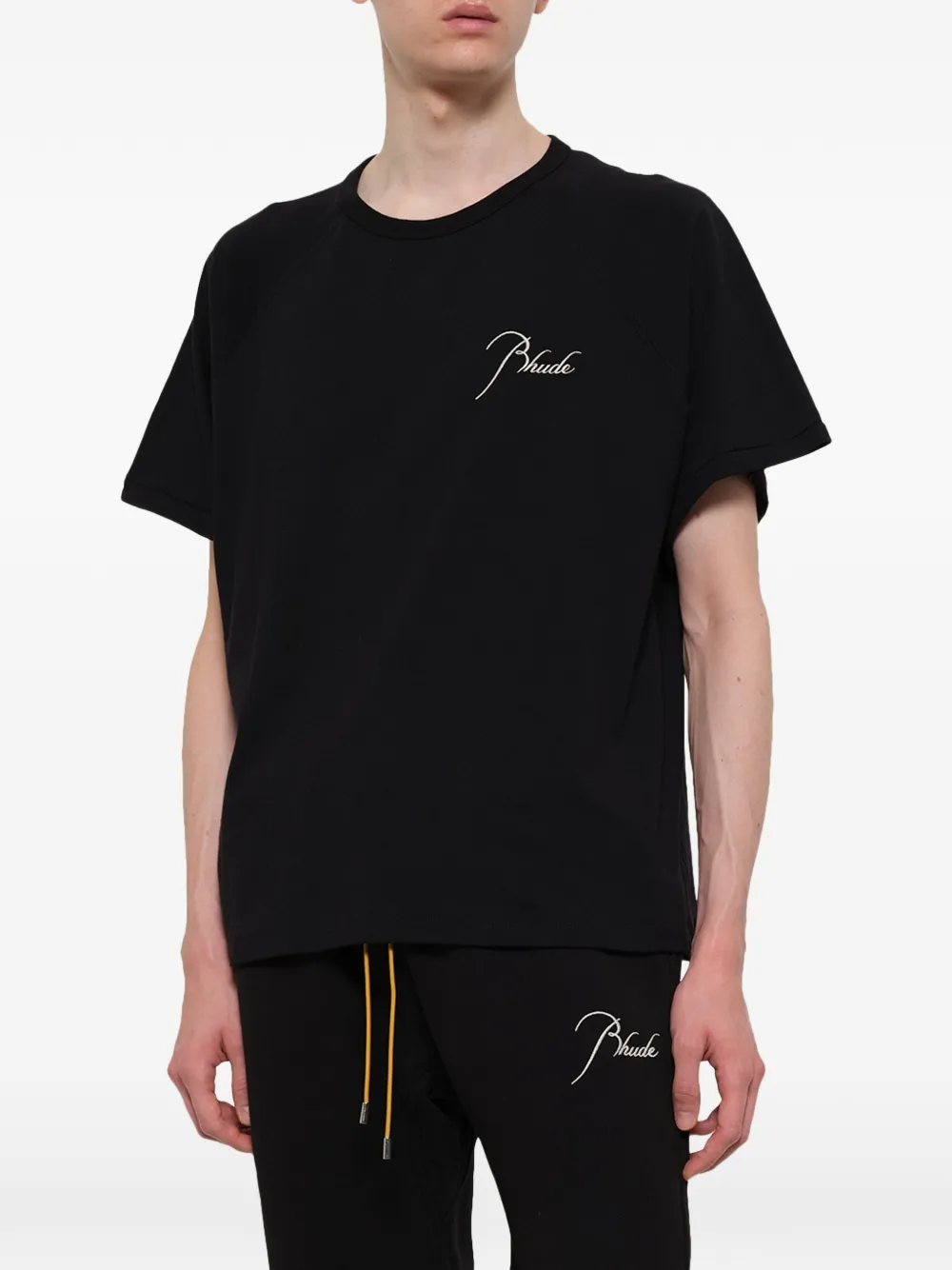 RHUDE Classique raglan T-shirt met logo-detail Zwart