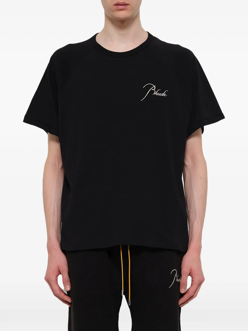 RHUDE Classique raglan T-shirt met logo-detail Zwart