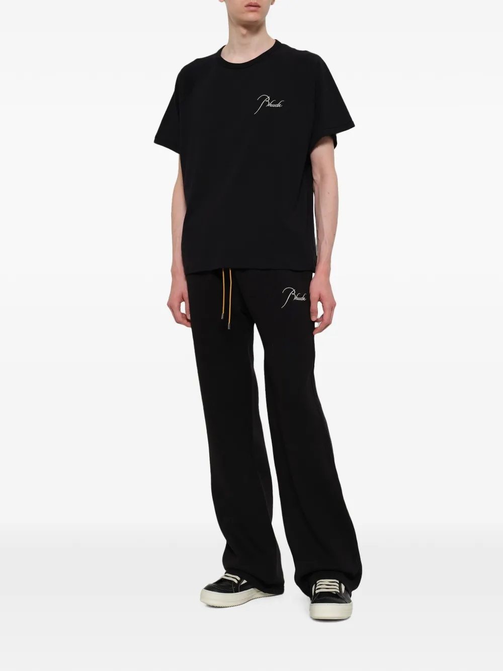 RHUDE Classique raglan T-shirt met logo-detail Zwart