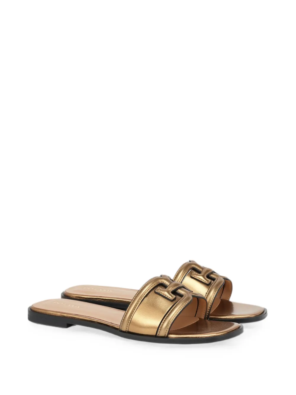 POTAMY Sabo logo-plaque leather sandals Bruin