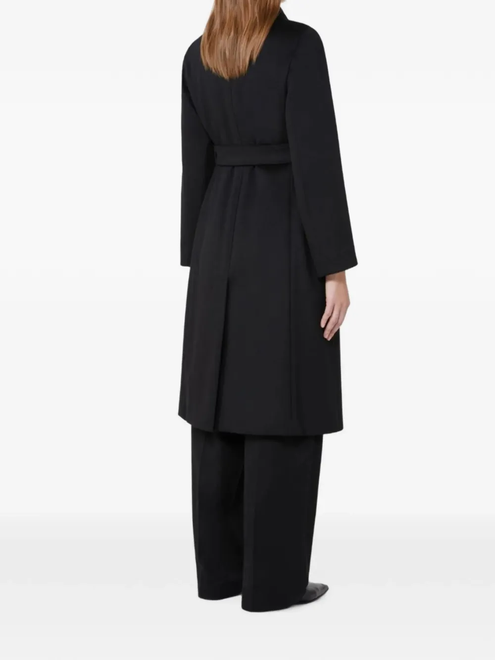 Max Mara Wollen jas met ceintuur Zwart
