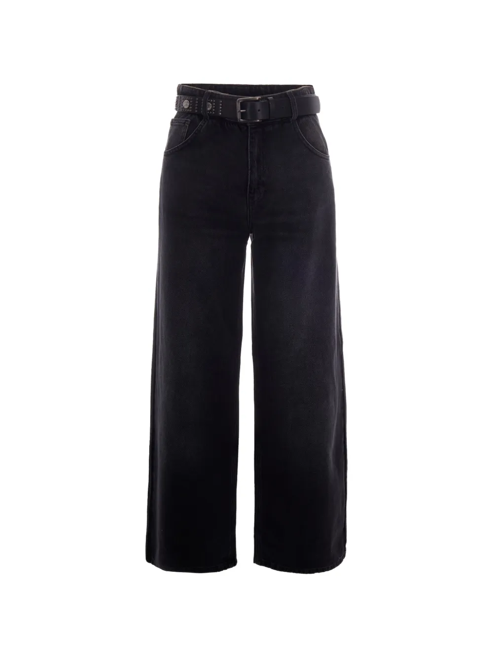 LIU JO belted-waist wide-leg jeans - Nero