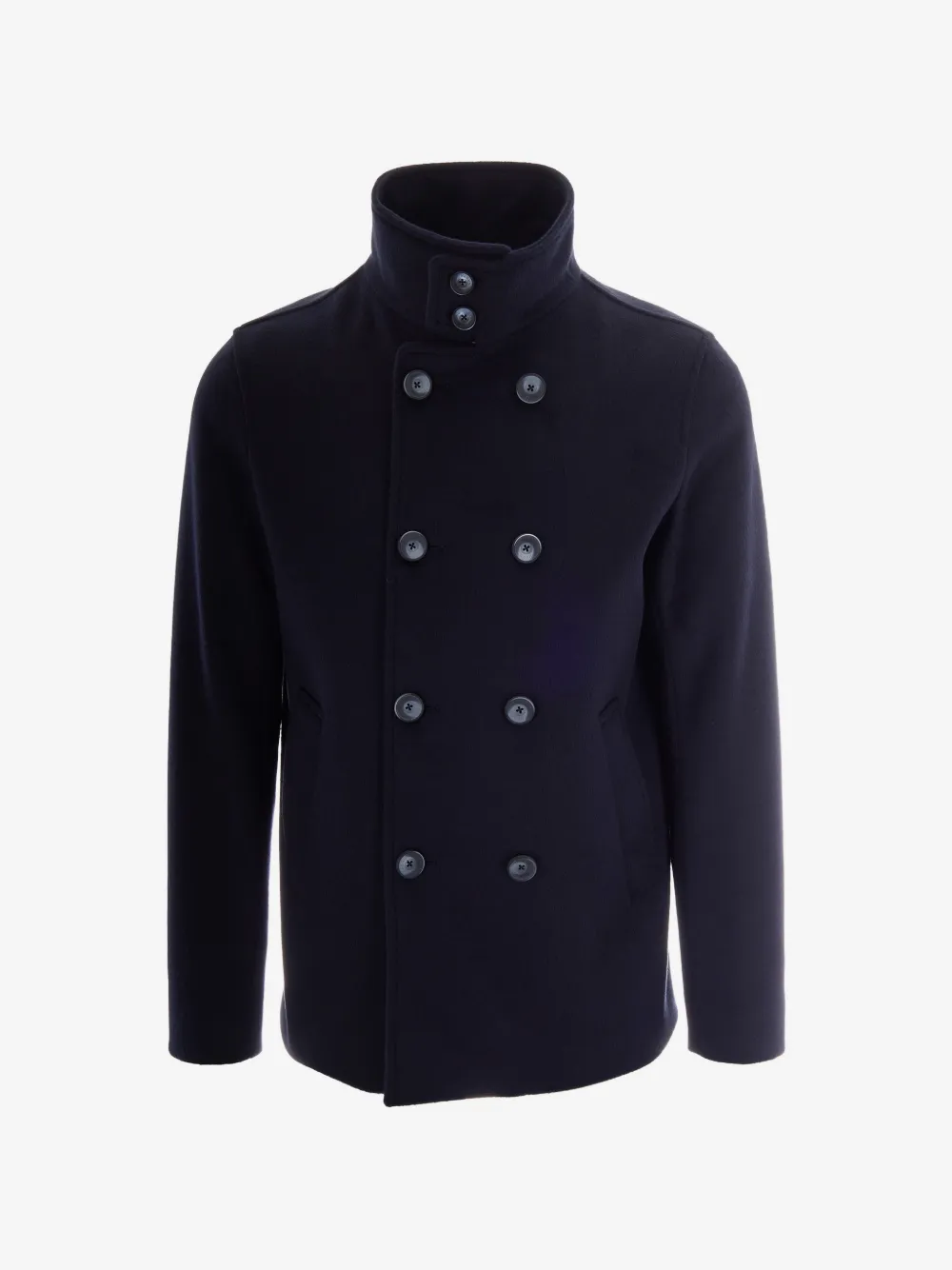 Herno double-breasted high-neck coat | Blue | Image 1