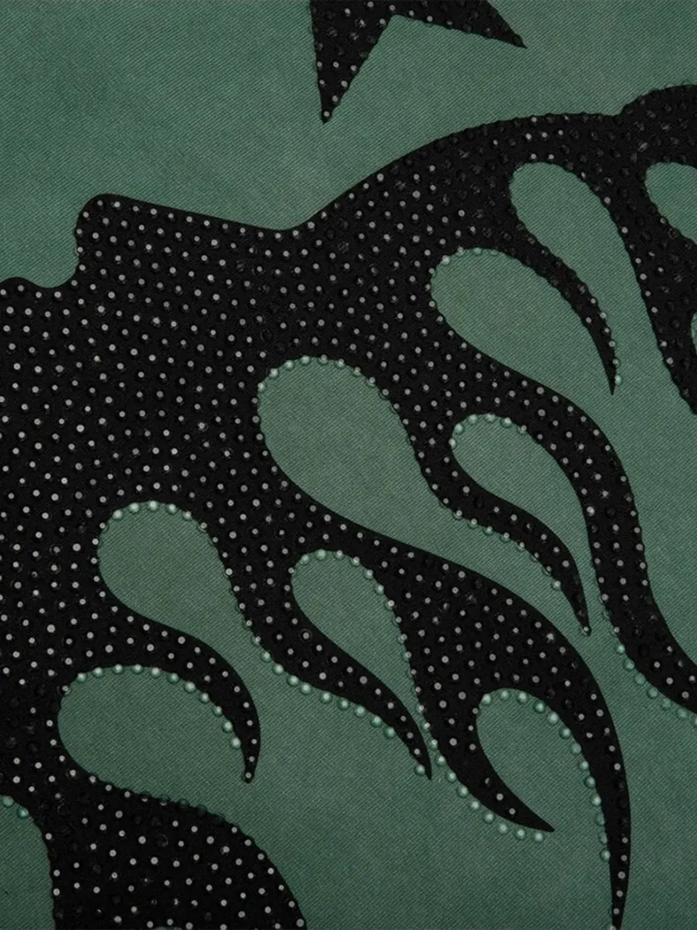 HELLSTAR T-shirt verfraaid met stras en logo-print Groen