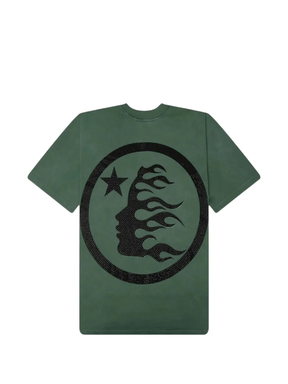 HELLSTAR T-shirt verfraaid met stras en logo-print Groen