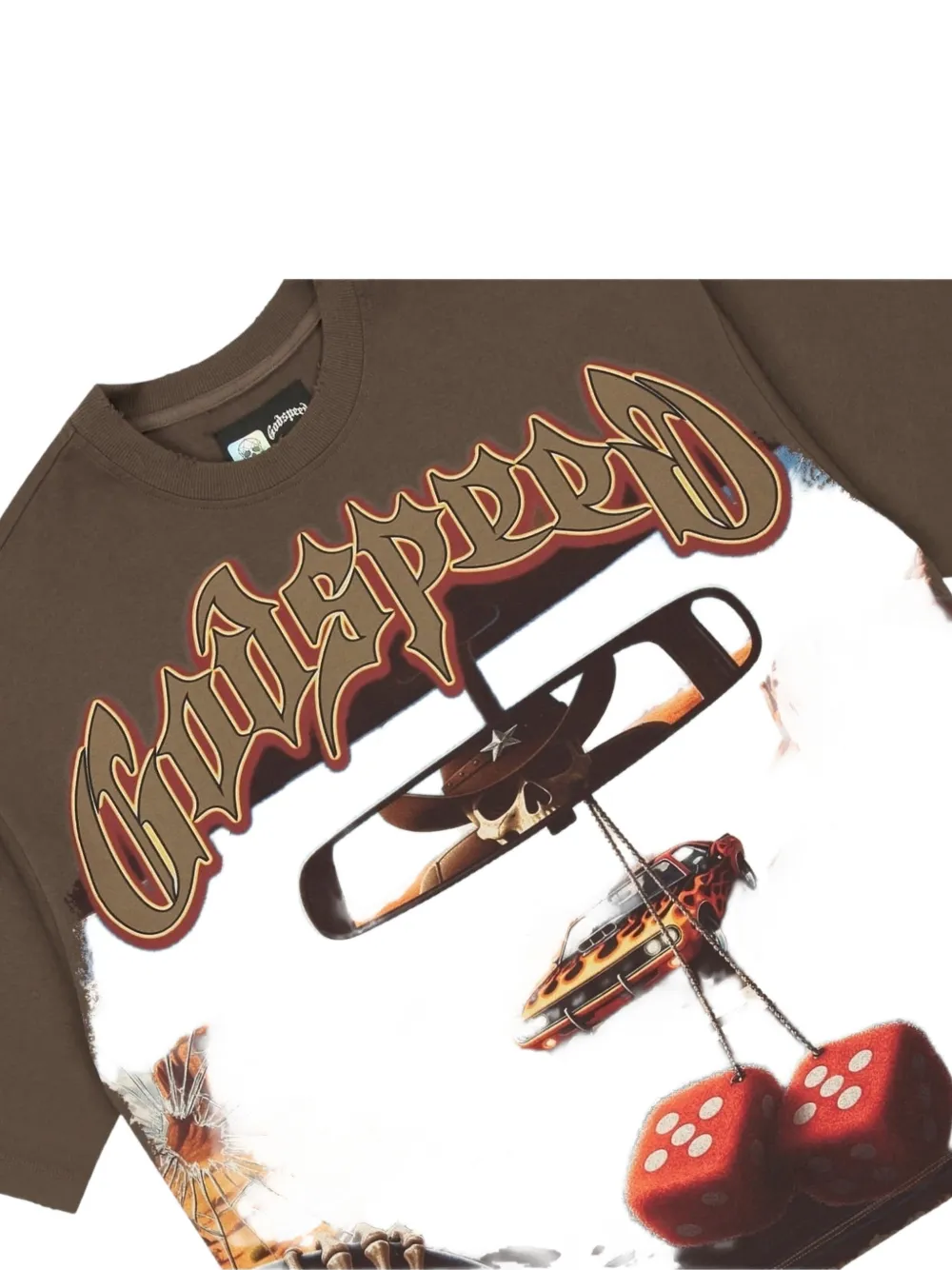 GODSPEED On The Run II T-shirt met grafische print Bruin