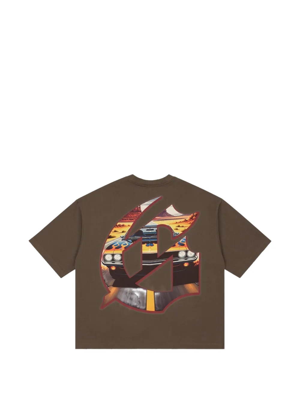 GODSPEED On The Run II T-shirt met grafische print Bruin