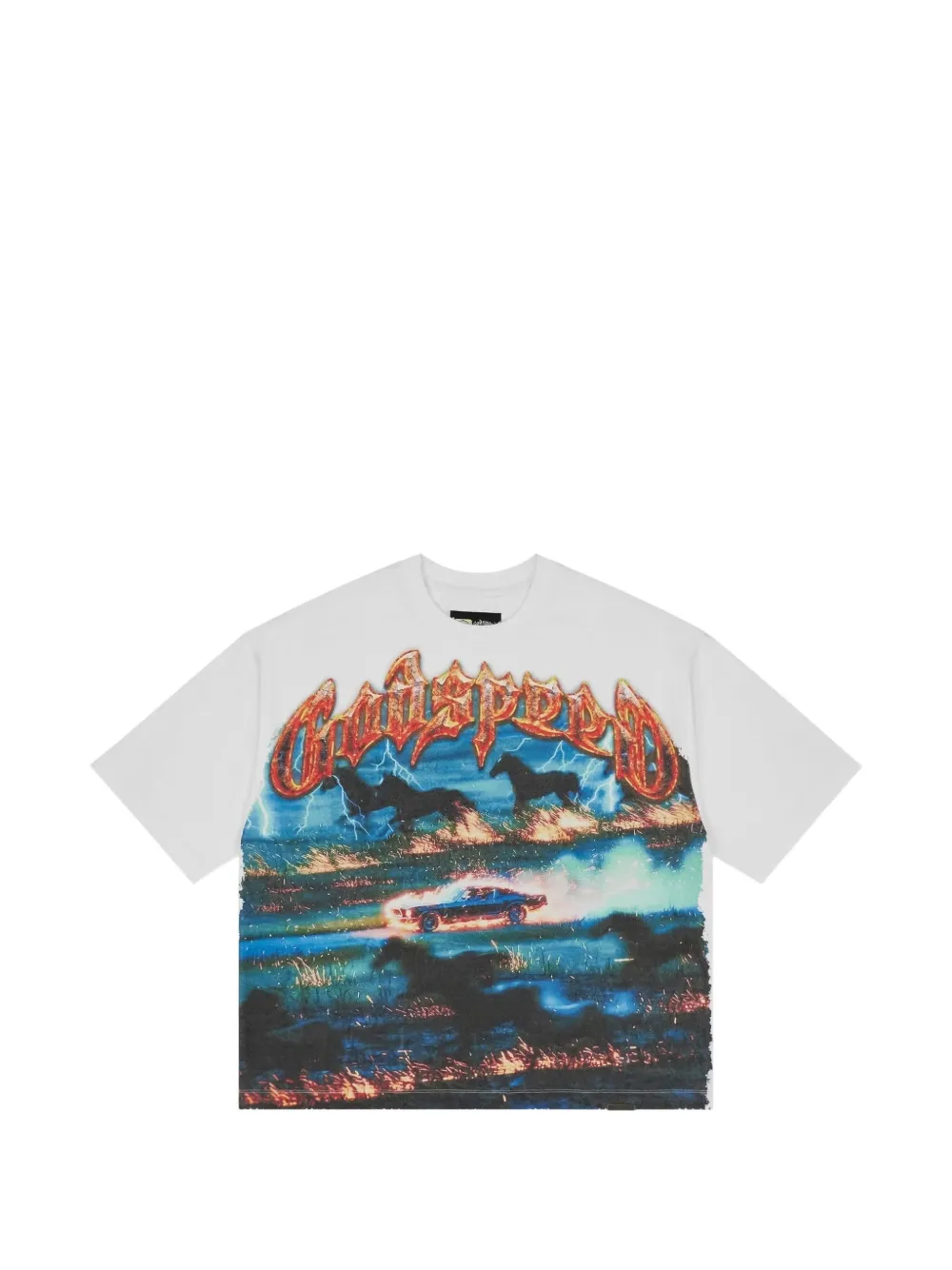 GODSPEED Horsepower graphic-print T-shirt - Bianco