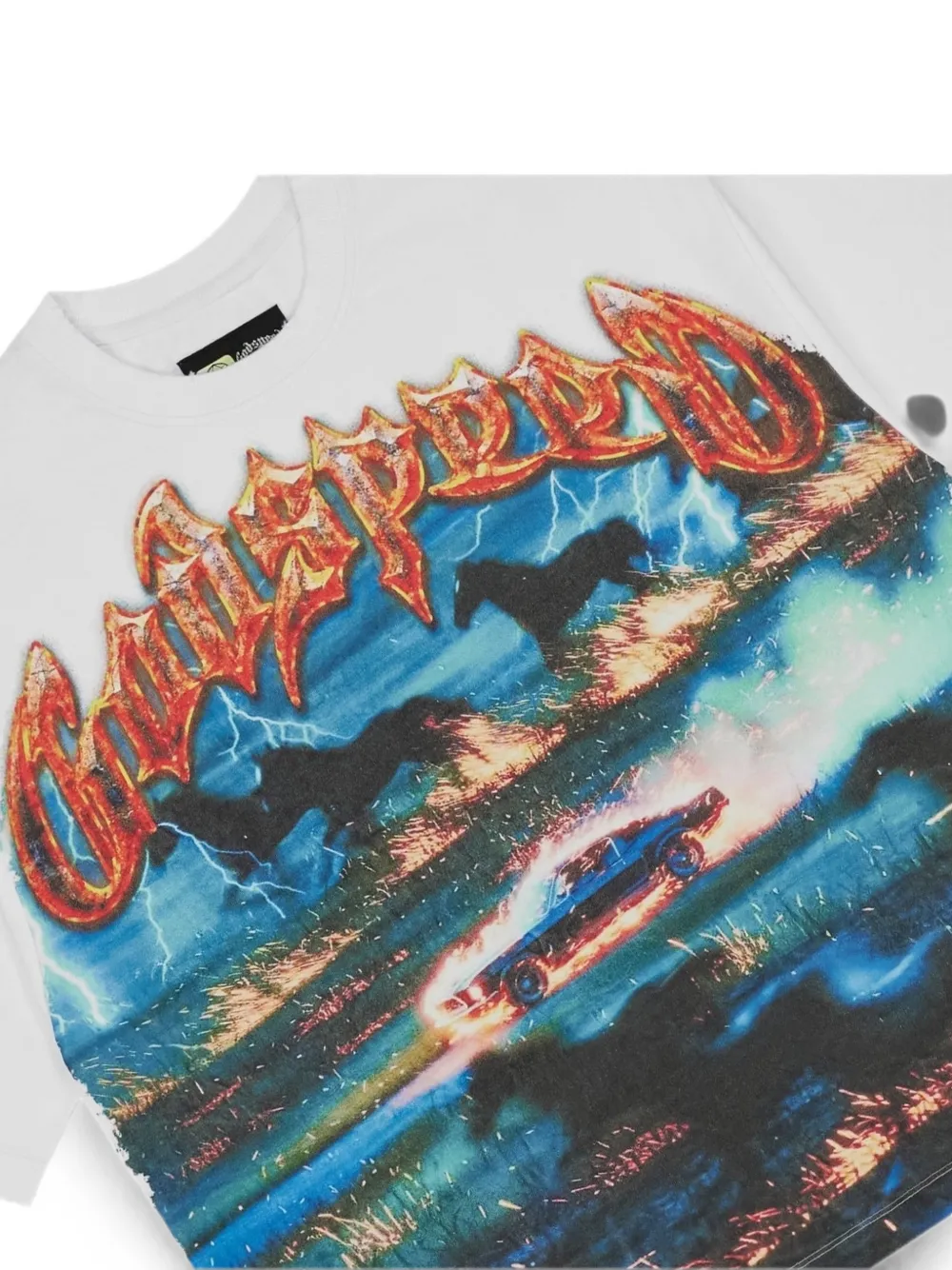 GODSPEED Horsepower T-shirt met grafische print Wit