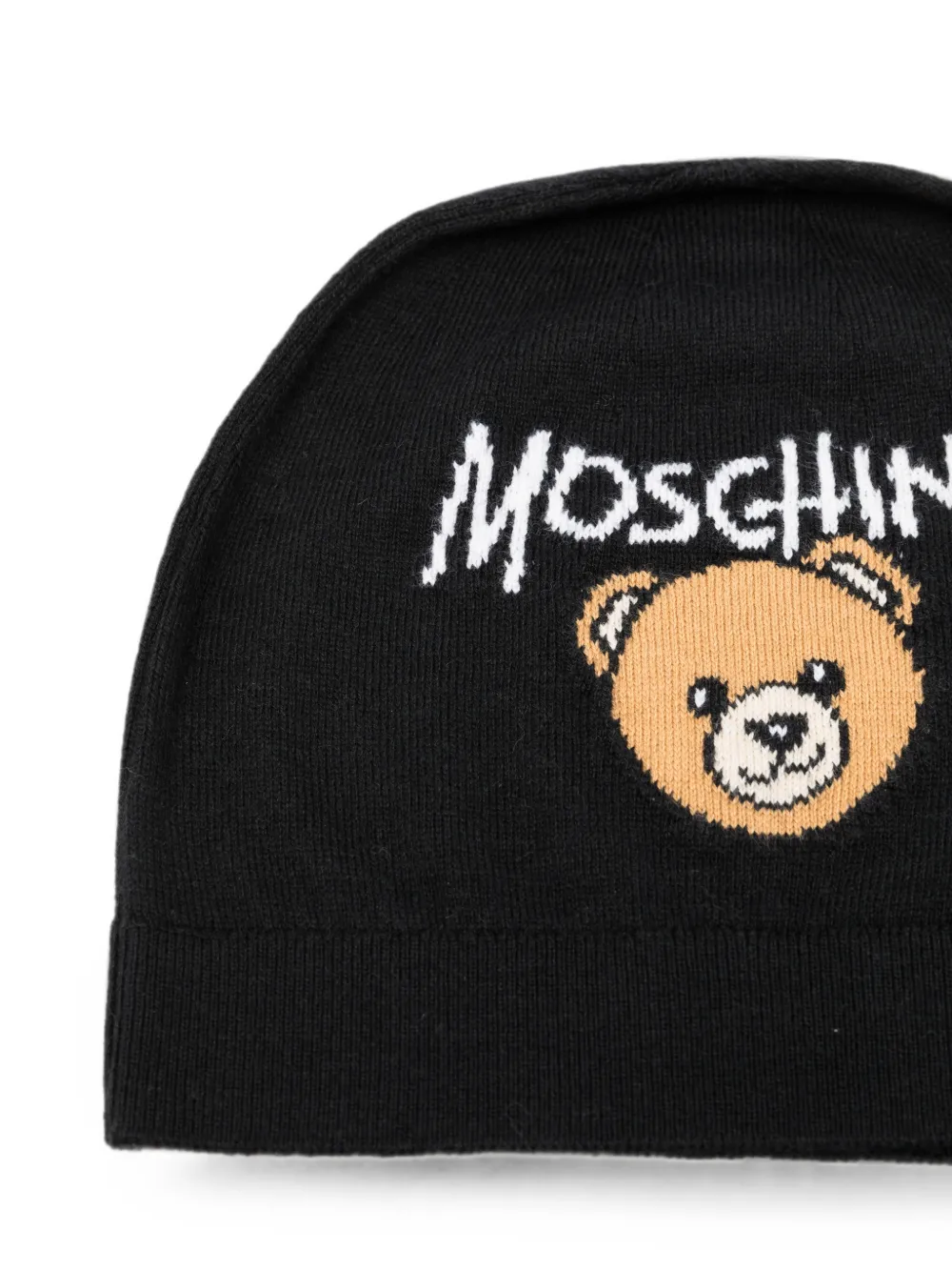 Moschino Kids Teddy Bear muts met logo-intarsia Zwart