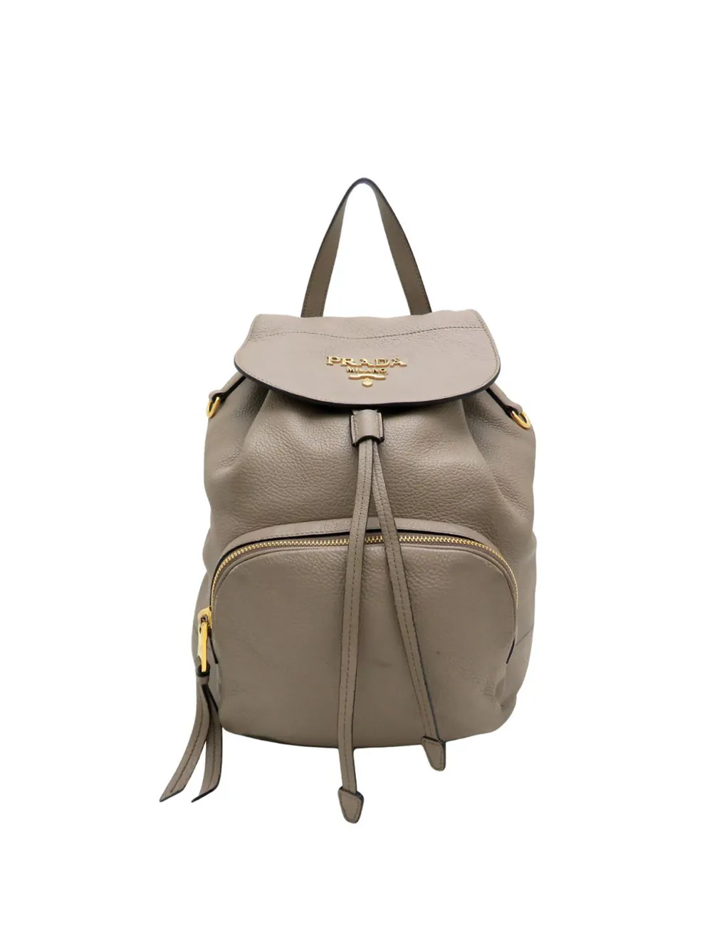 Prada Pre-Owned 2013-2026 Vitello Daino Cinch backpack - Marrone