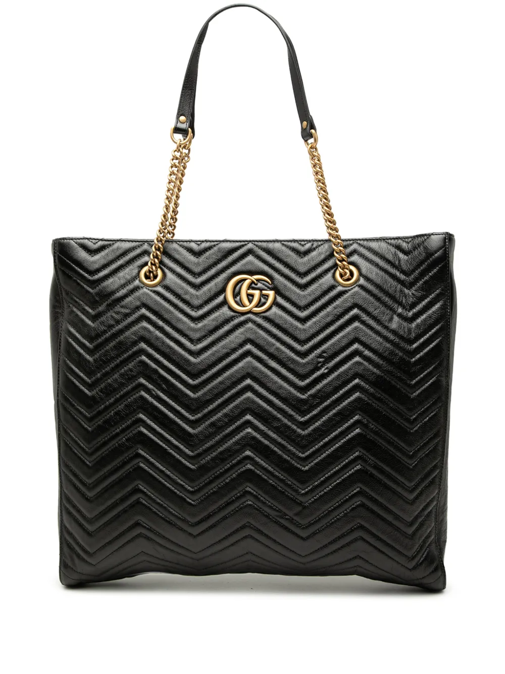 Gucci Pre-Owned 2016-2026 Large GG Marmont Matelasse Calfskin Slim tote bag - Nero