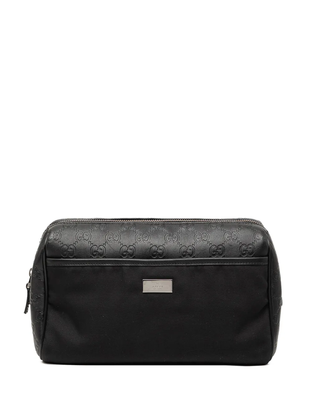 Gucci Pre-Owned 2000-2015 Guccissima Trimmed Nylon clutch bag - Nero