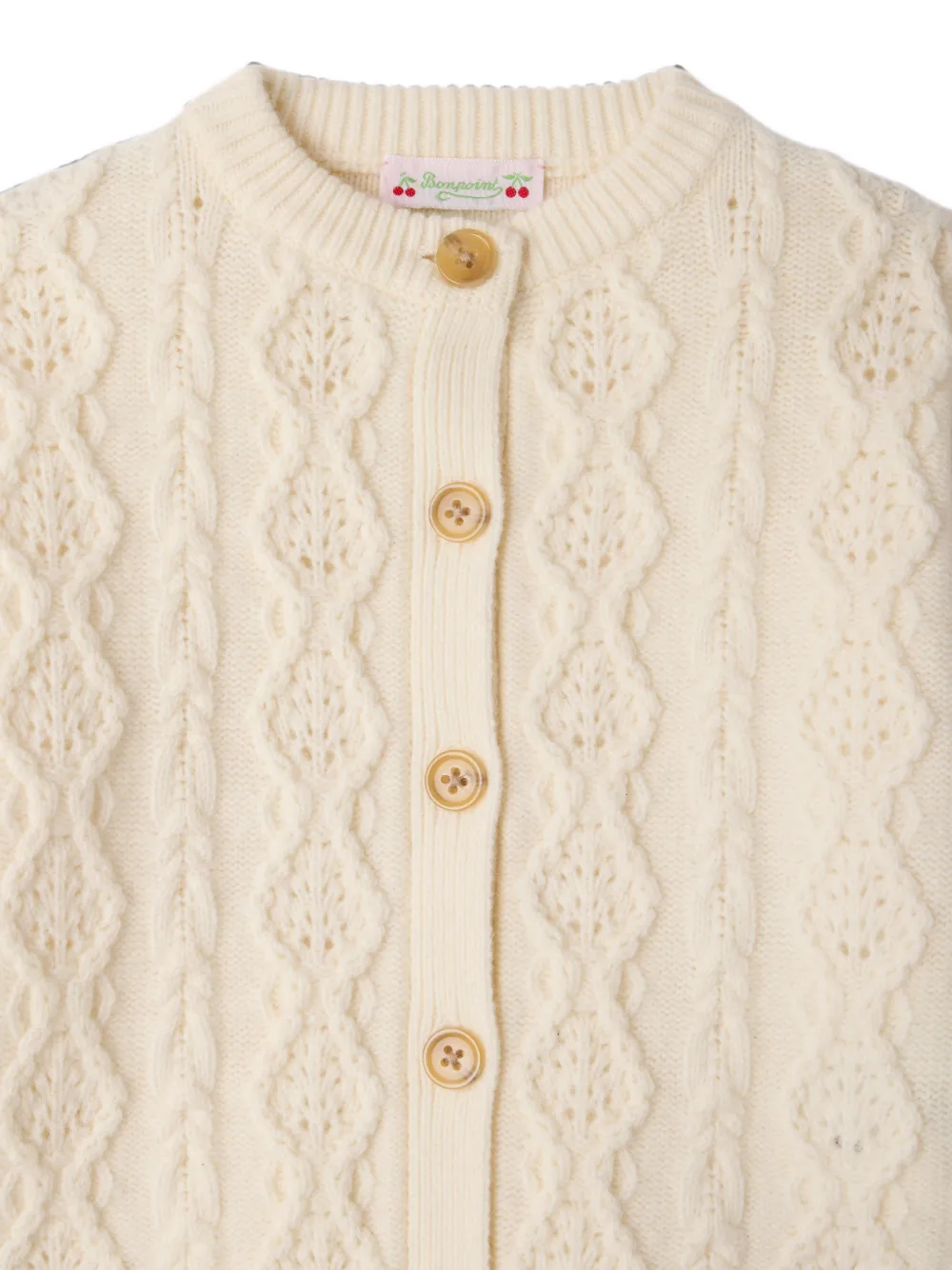 Bonpoint Marella kabelgebreid vest Beige