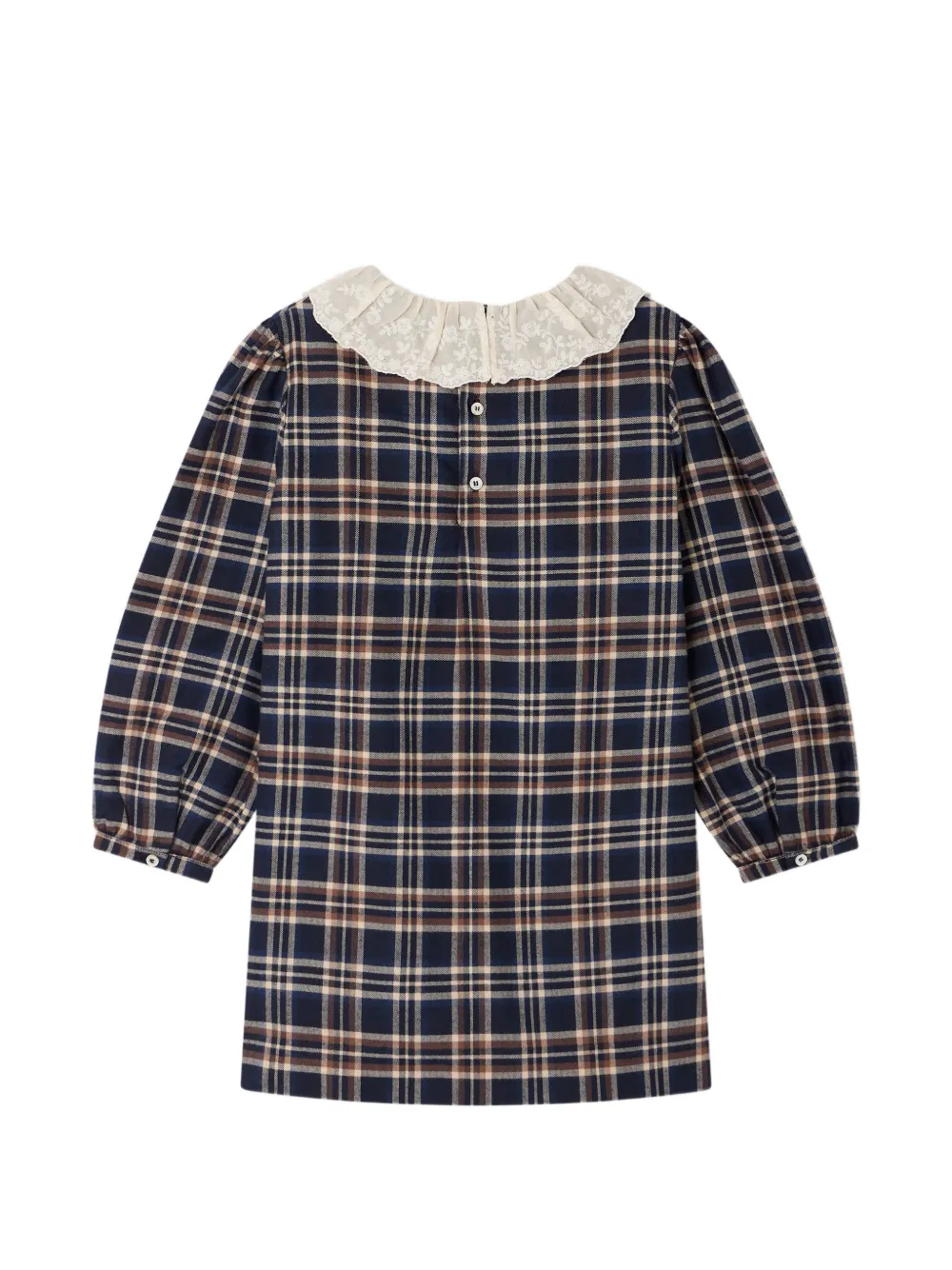 Bonpoint Baptistine geruite jurk Blauw