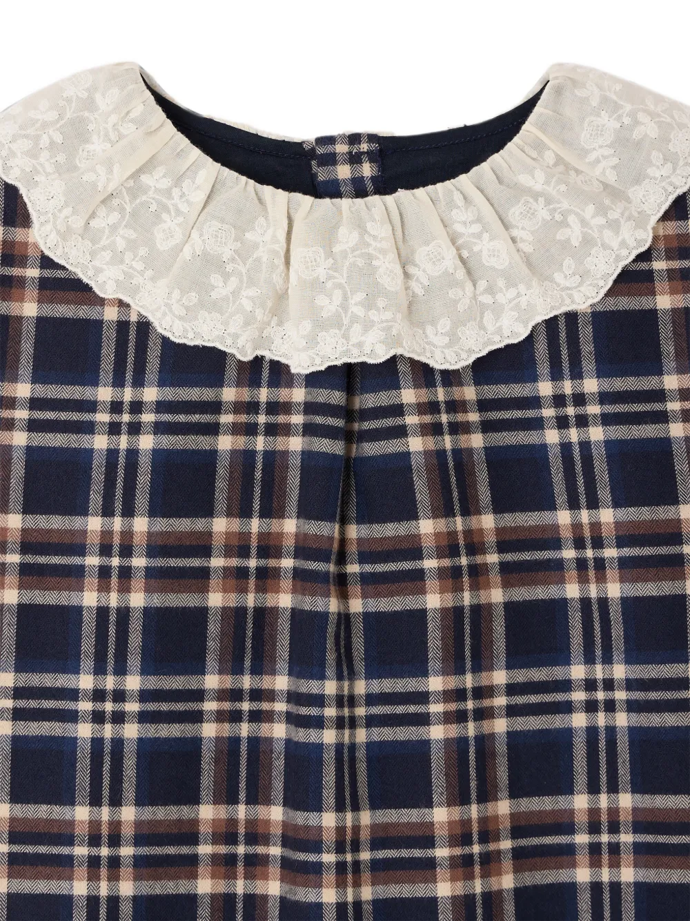 Bonpoint Baptistine geruite jurk Blauw