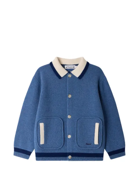 Bonpoint contrast-collar wool cardigan