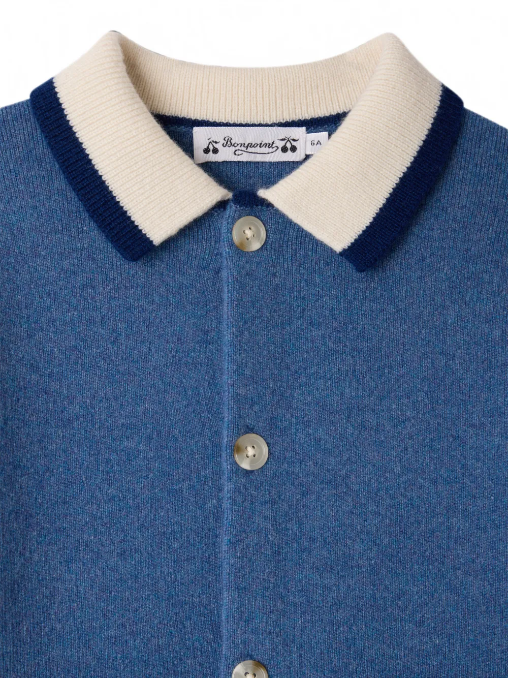 Bonpoint Wollen vest met contrasterende kraag Blauw