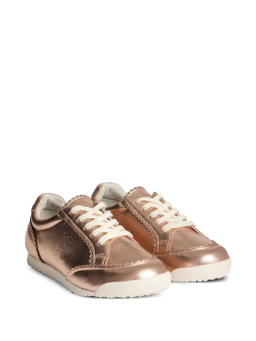 Bonpoint Sneakers Lasso con orlo a smerlo - Oro