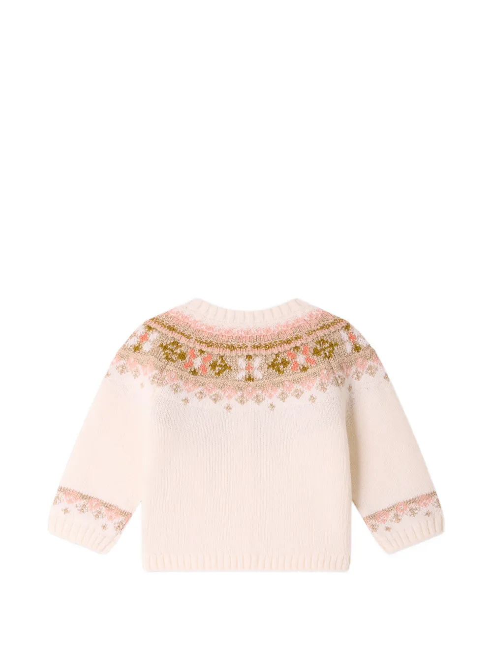 Bonpoint Maylia Fair Isle vest Beige