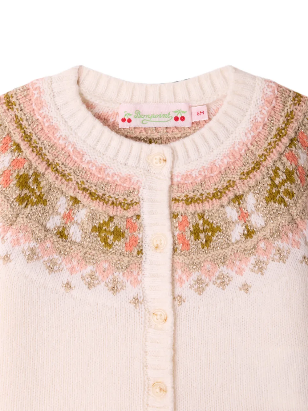 Bonpoint Maylia Fair Isle vest Beige