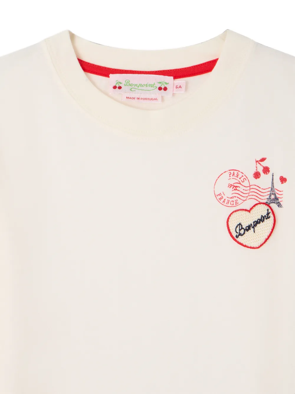 Bonpoint Theia T-shirt met logopatch en lange mouwen Wit