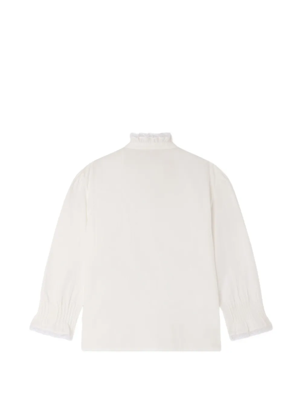 Bonpoint Melba shirt met kanten afwerking en ruches Wit