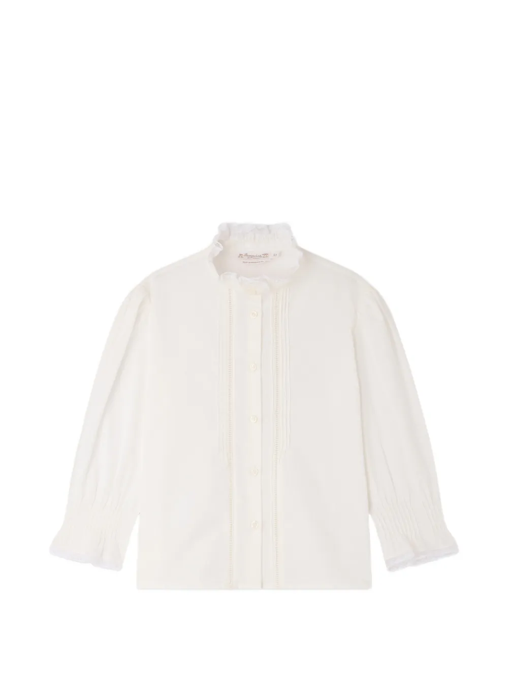 Bonpoint Melba lace-trim ruffled blouse - Bianco
