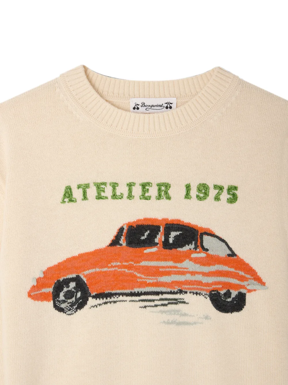 Bonpoint Trui met auto-intarsia Beige