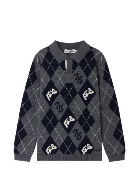Bonpoint argyle-knit long-sleeve sweater
