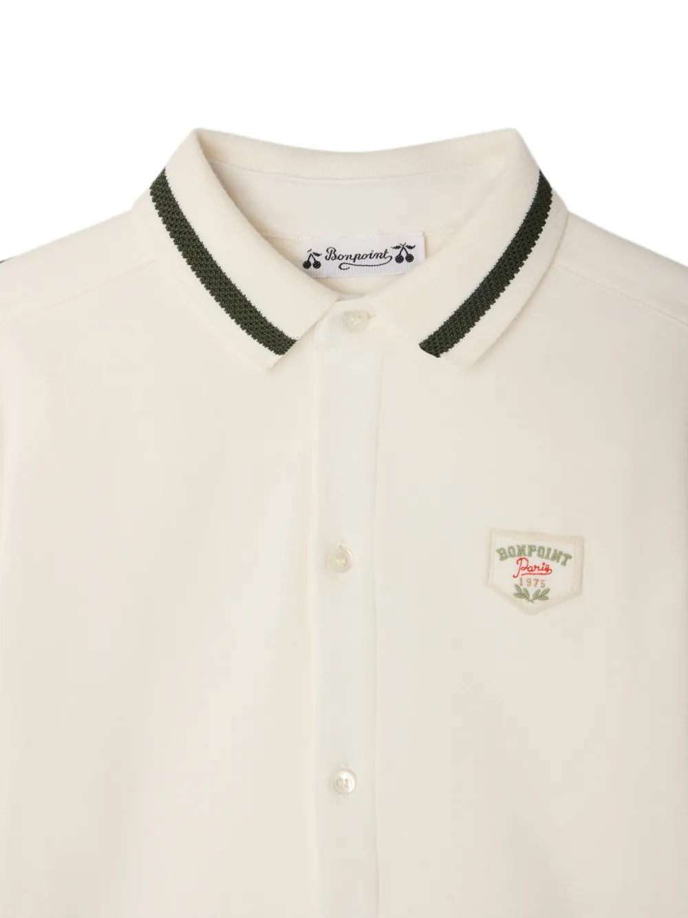 Bonpoint Martial shirt met logo-patch Beige