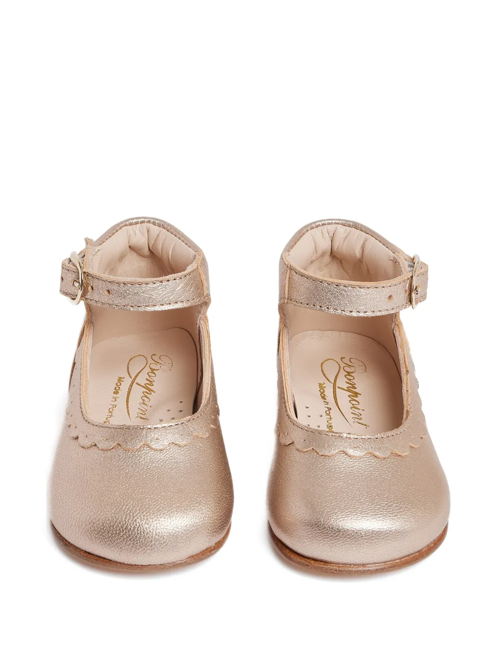 Bonpoint scalloped-trim ballet flats Goud