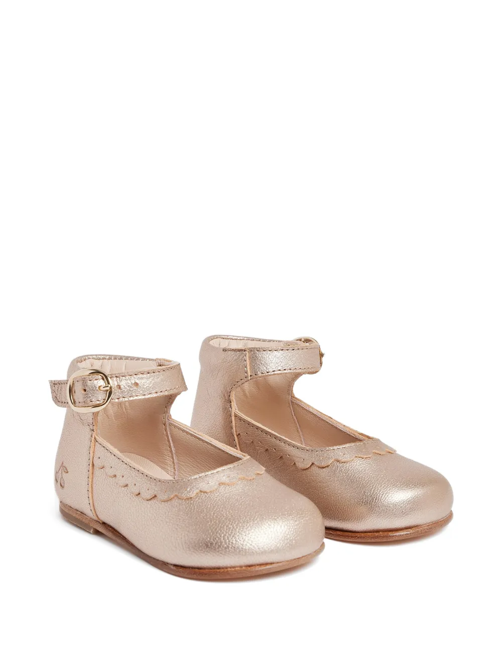 Bonpoint scalloped-trim ballet flats Goud