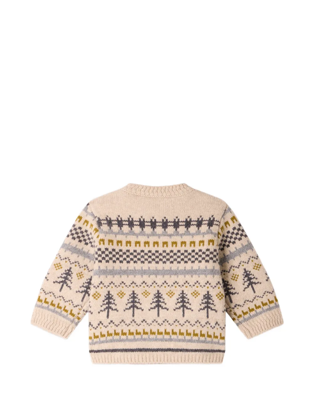 Bonpoint Fair Isle trui met knopen Beige