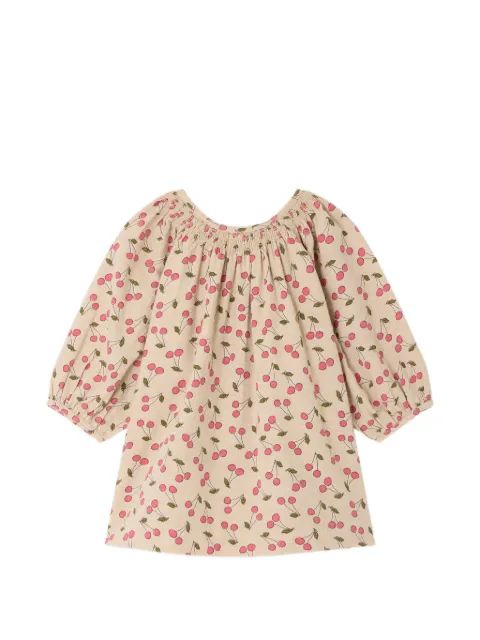 Bonpoint cherry-print smocked dress