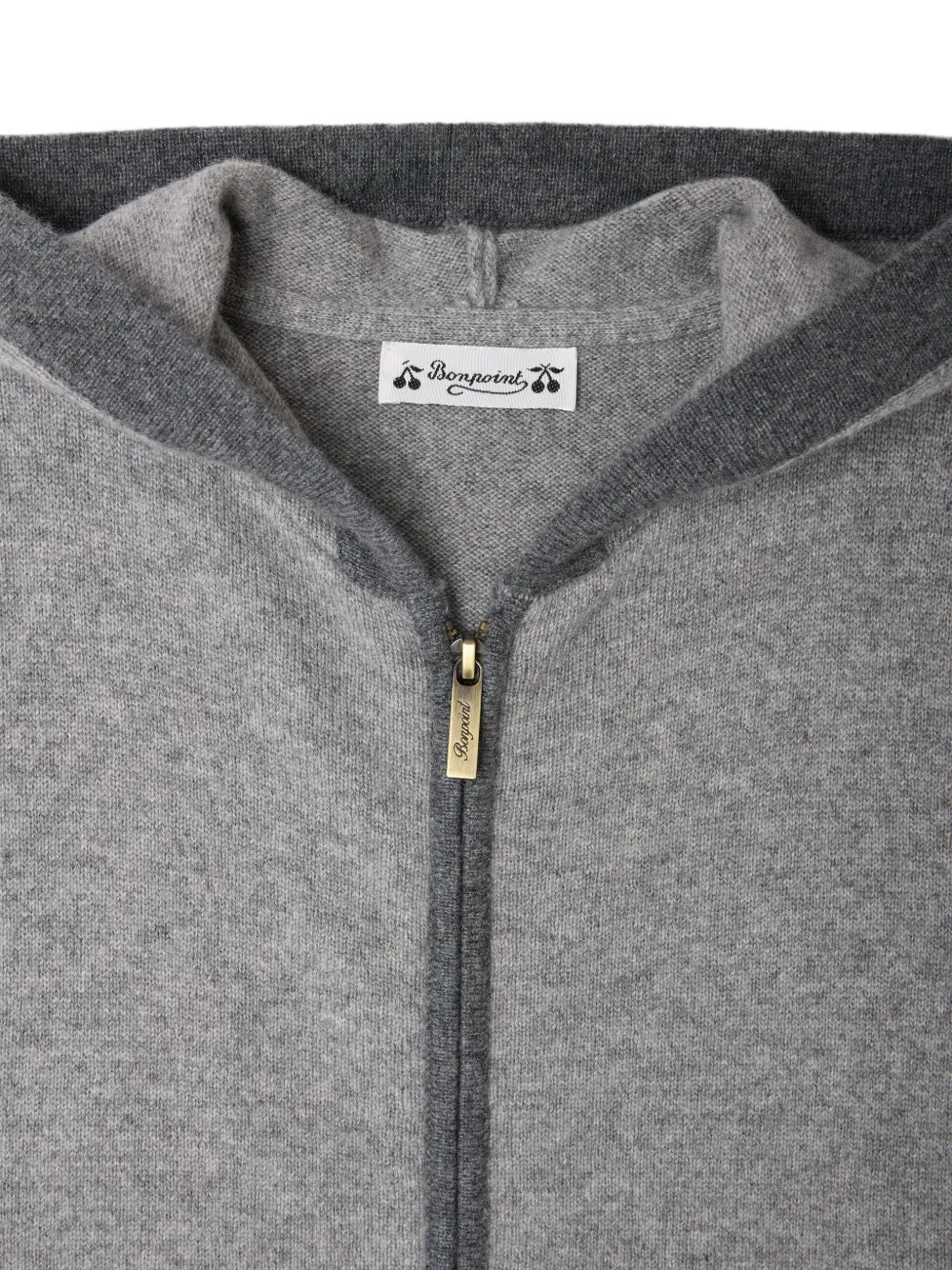 Bonpoint Malik hoodie met rits Grijs