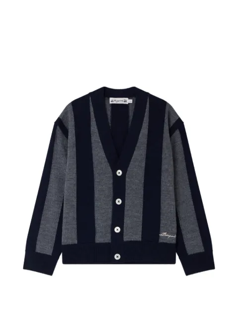 Bonpoint Mandel striped V-neck cardigan