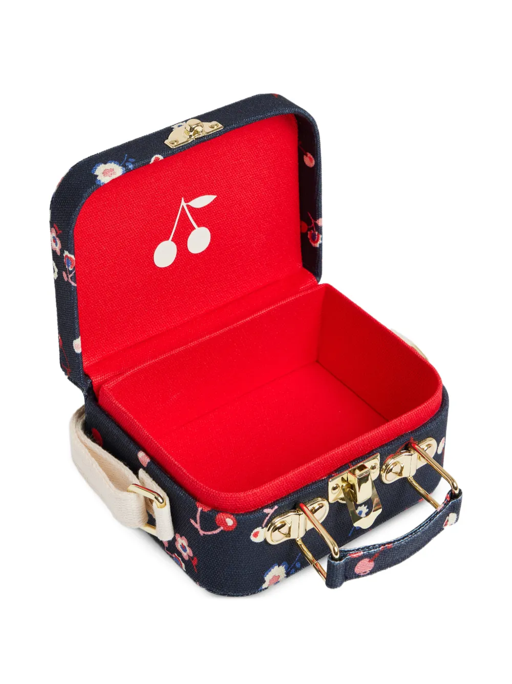 Bonpoint Aimane schoudertas met kersenprint Blauw