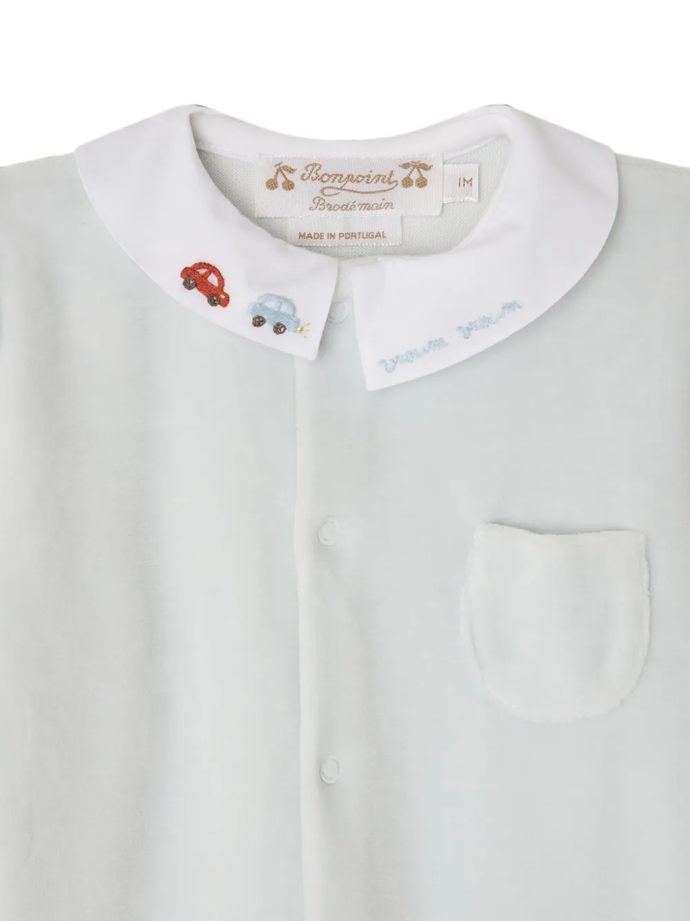 Bonpoint Tilouan pyjama met geborduurde Peter Pan-kraag Blauw