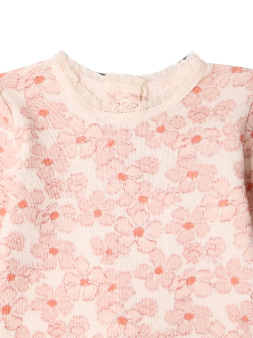 Bonpoint Genna sweater en broek met bloemenprint Beige