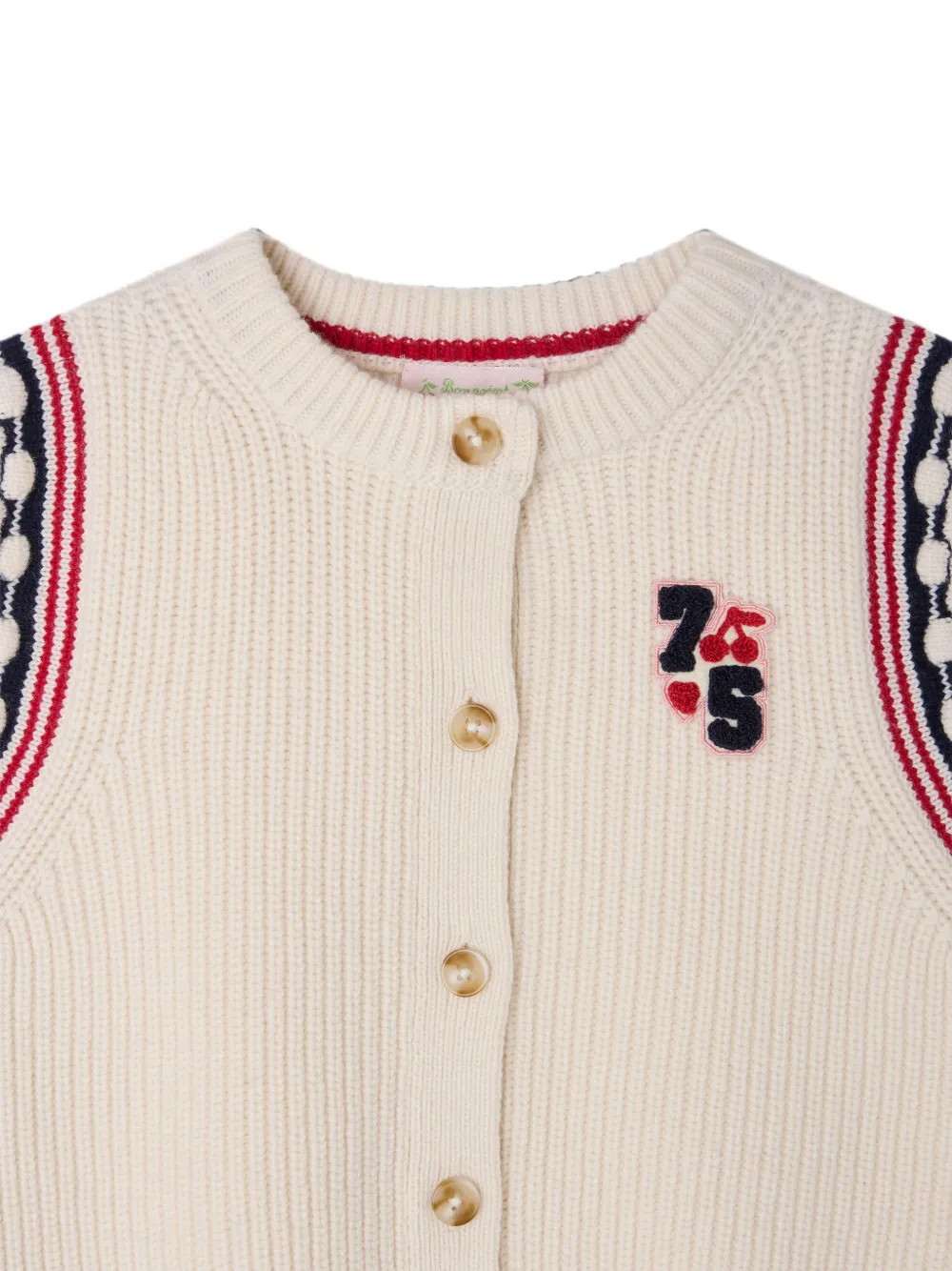 Bonpoint Mona ribgebreid vest Beige