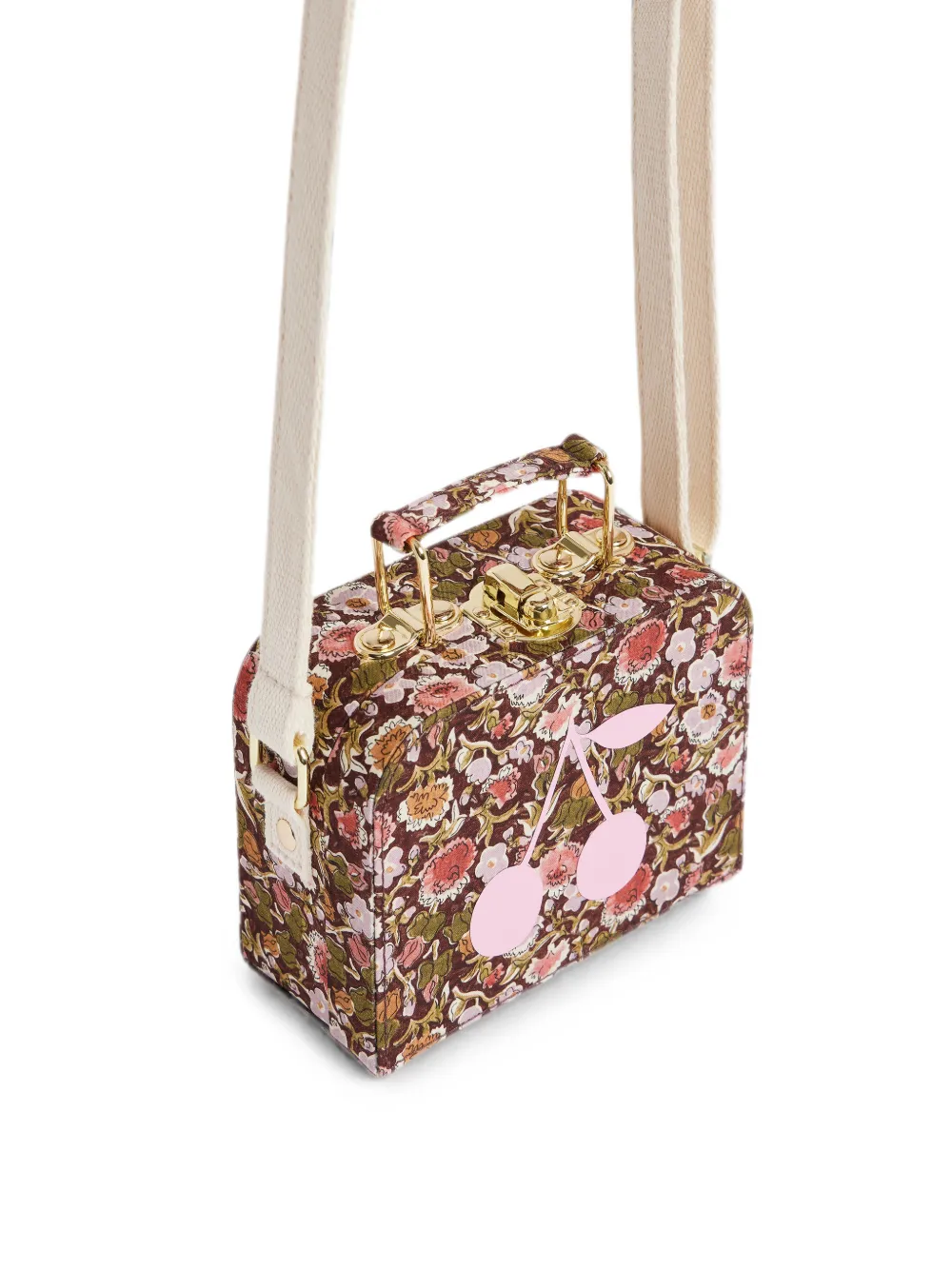 Bonpoint Aimane schoudertas met bloemen-print en kersen-patroon Bruin