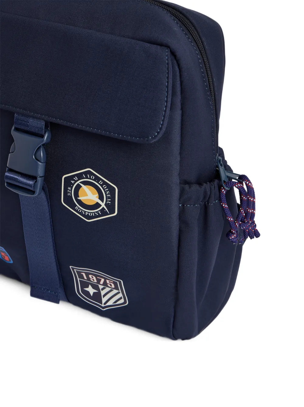 Bonpoint Rugzak met patch en gespen Blauw