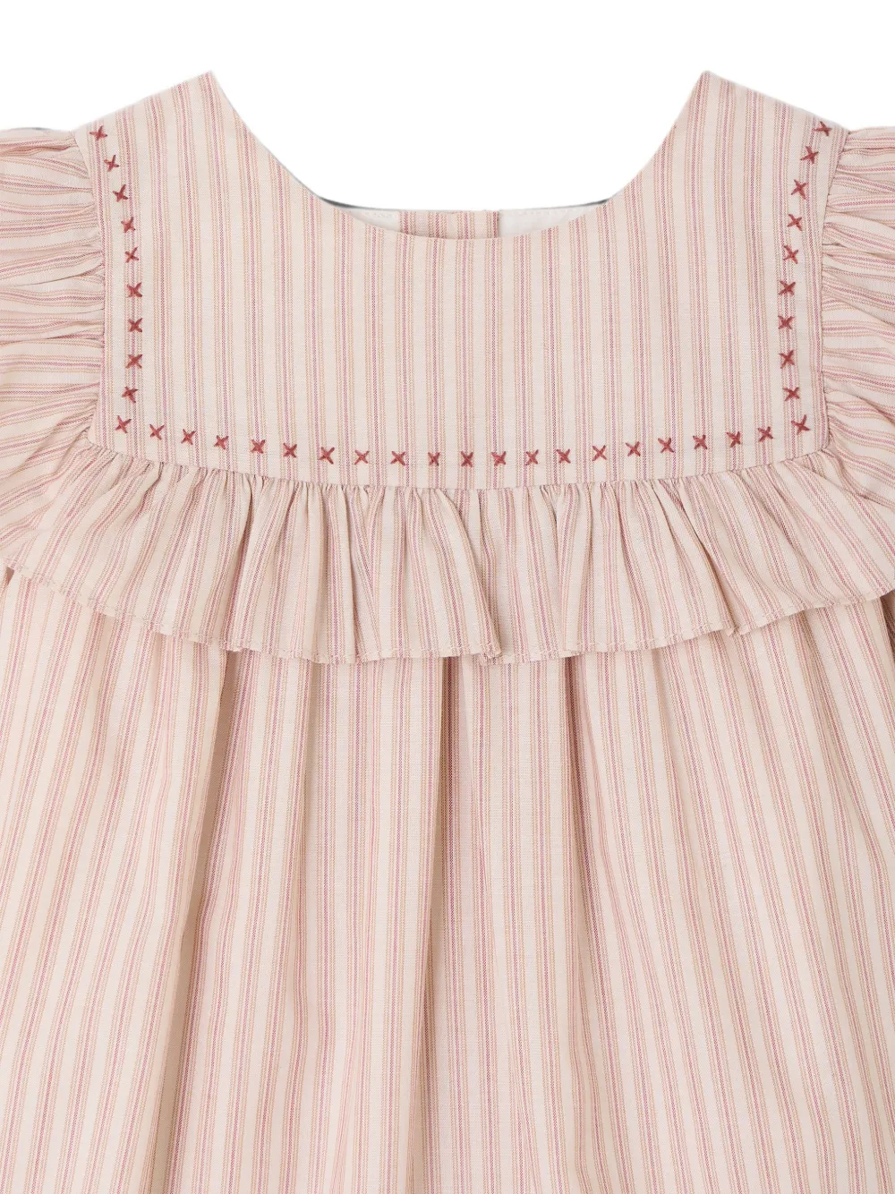 Bonpoint Meiki gestreepte jurk Beige
