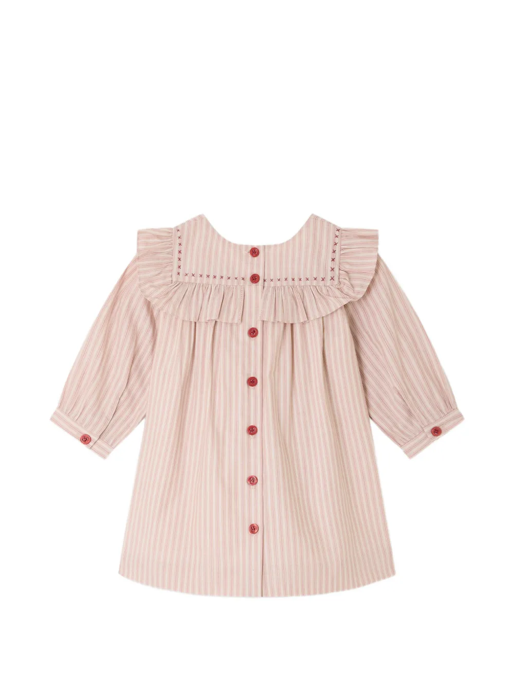 Bonpoint Meiki gestreepte jurk Beige