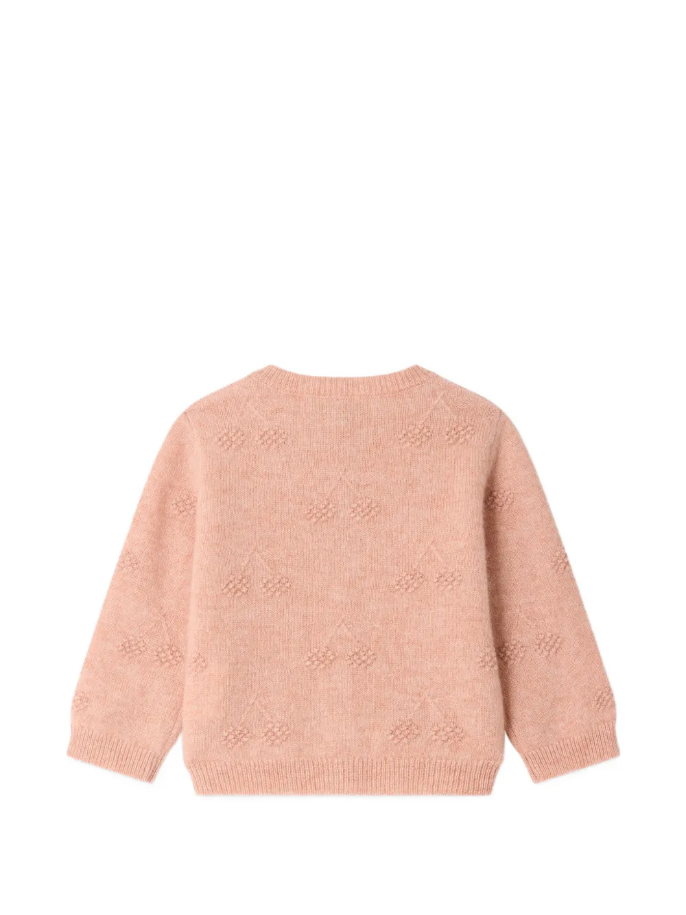 Bonpoint Tibile kasjmier vest met kersen-intarsia Roze
