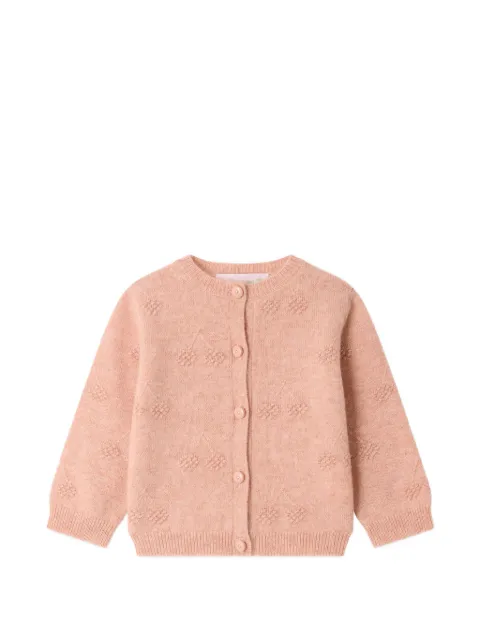 Bonpoint Tibile cherry-intarsia cashmere cardigan