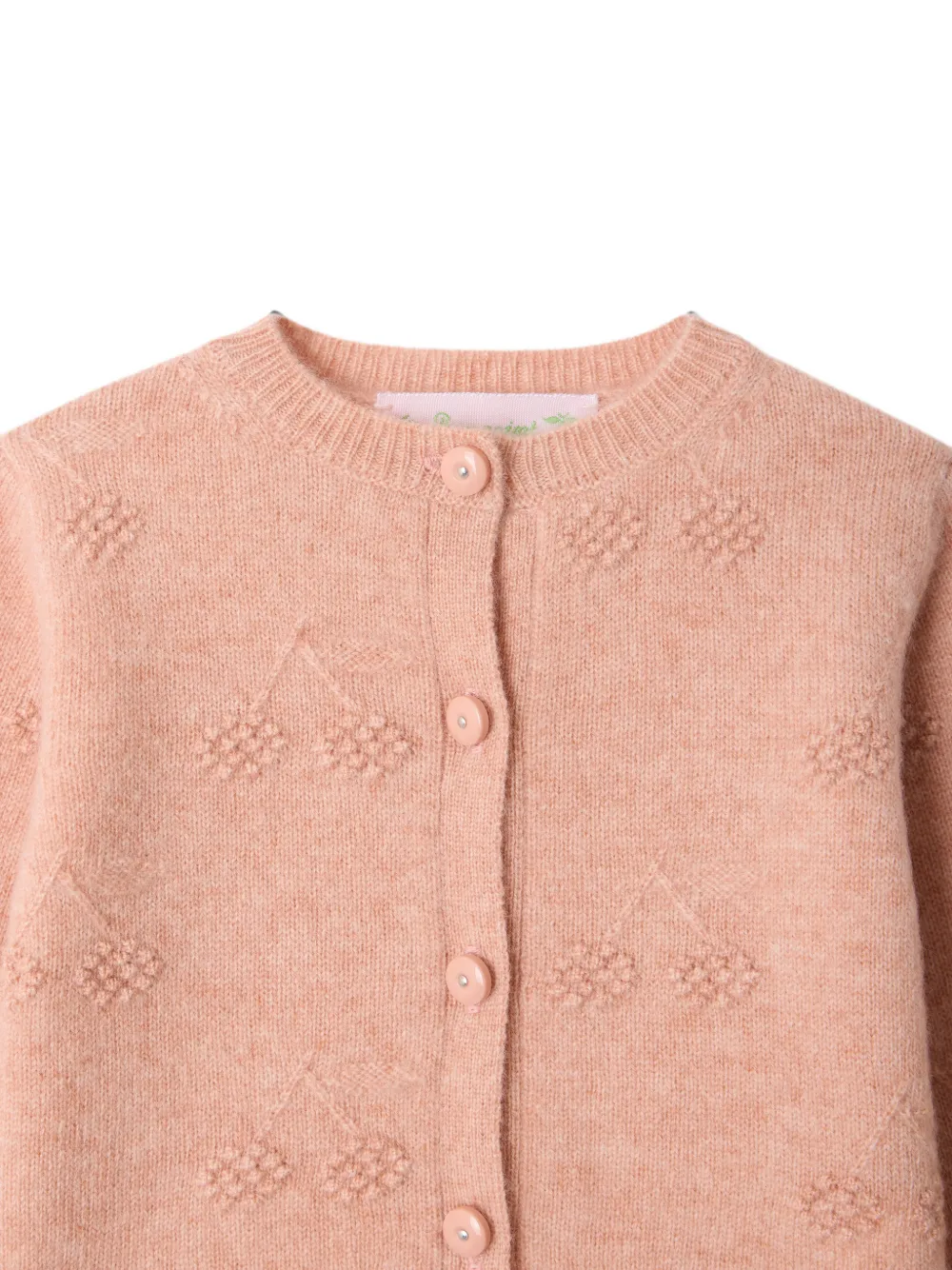 Bonpoint Tibile kasjmier vest met kersen-intarsia Roze